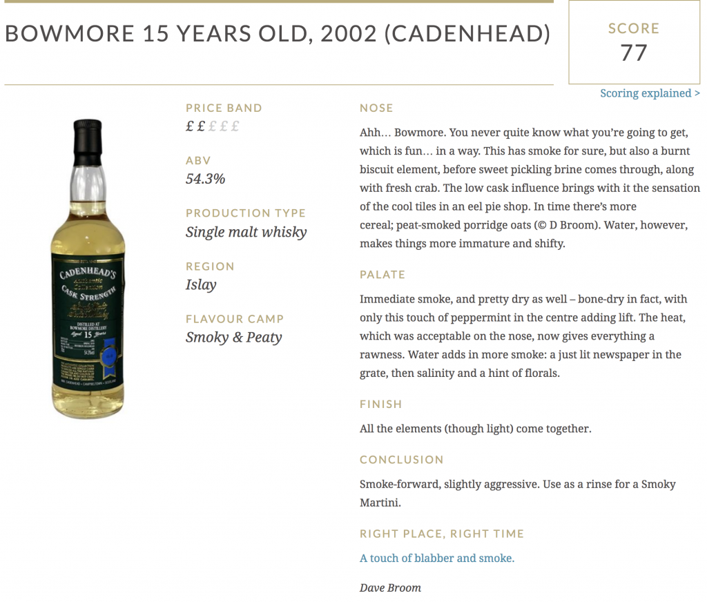 Bowmore 15 scotchwhisky.com