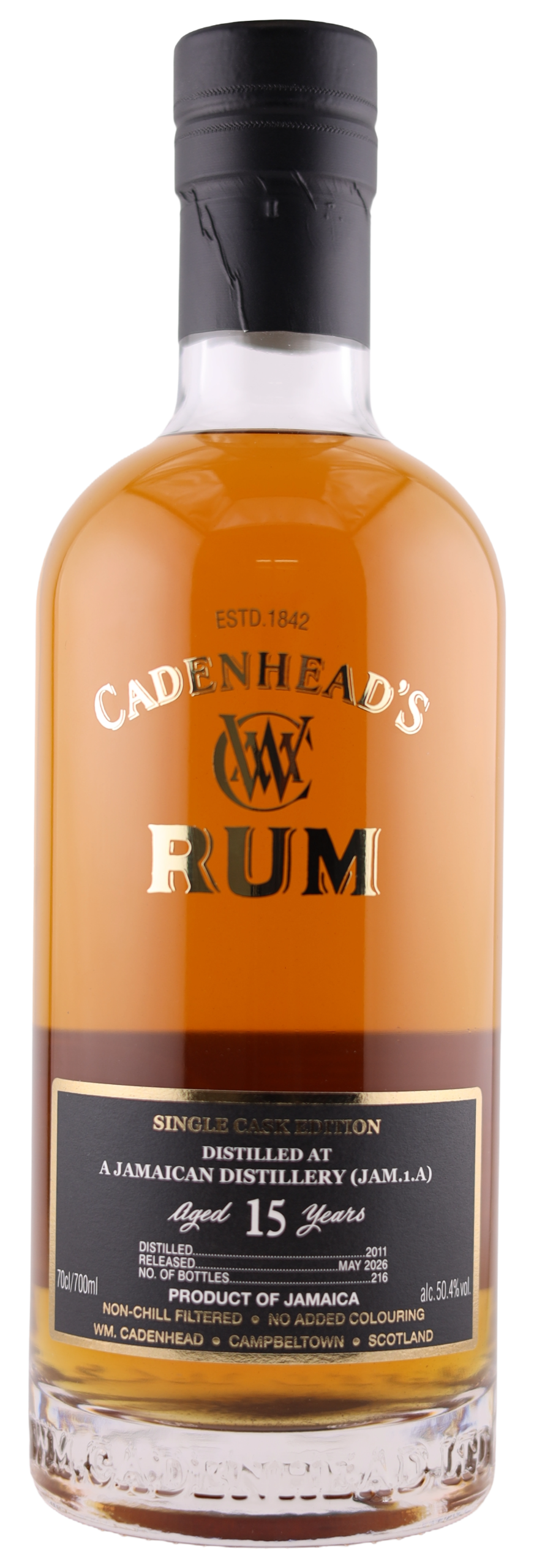 A Bottle of A JAMAICAN DISTILLERY 15YO 50.4% (JAM.1.A) NO BACKGROUND
