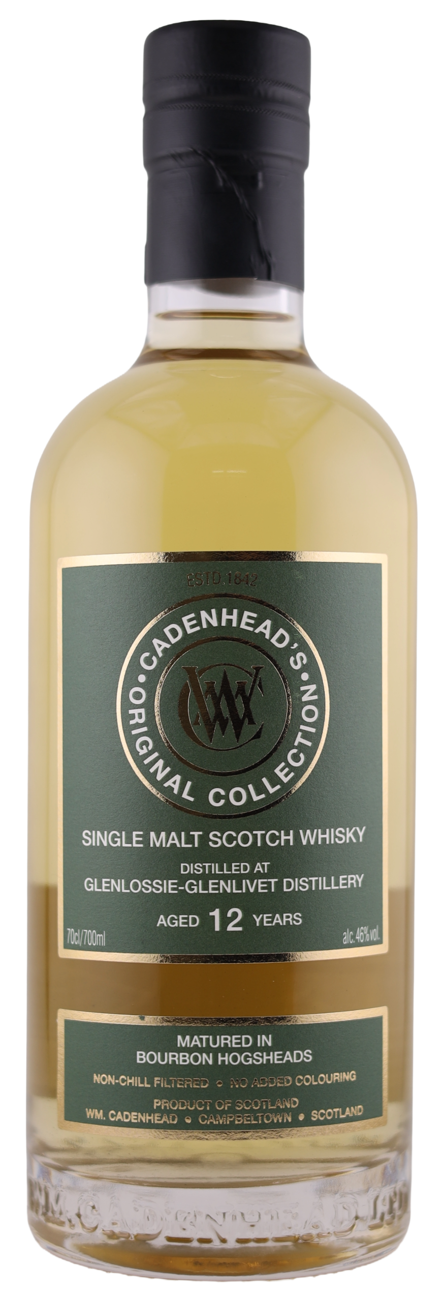 A Bottle of GLENLOSSIE-GLENLIVET 12YO 46% NO BACKGROUND