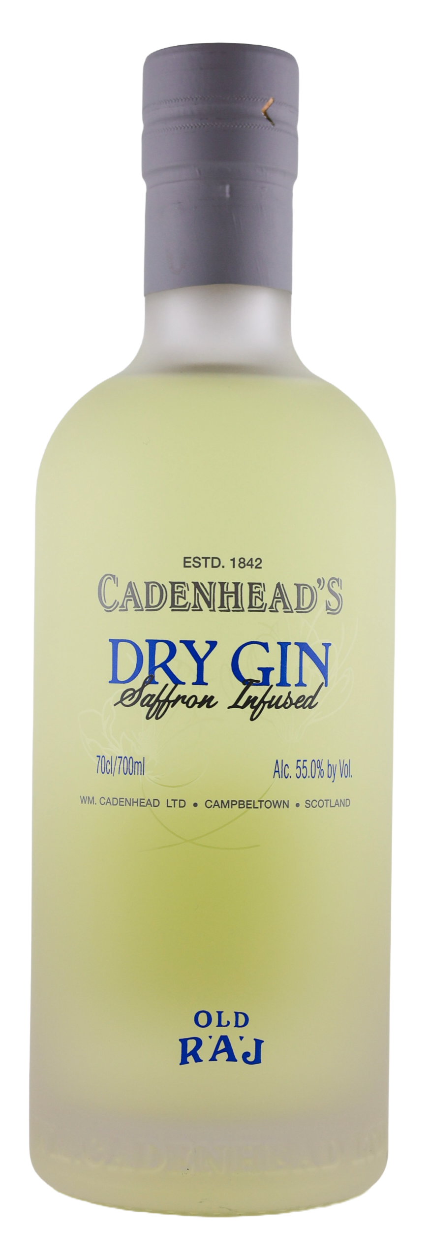 A Bottle of OLD RAJ 55% GIN NO BACKGROUND