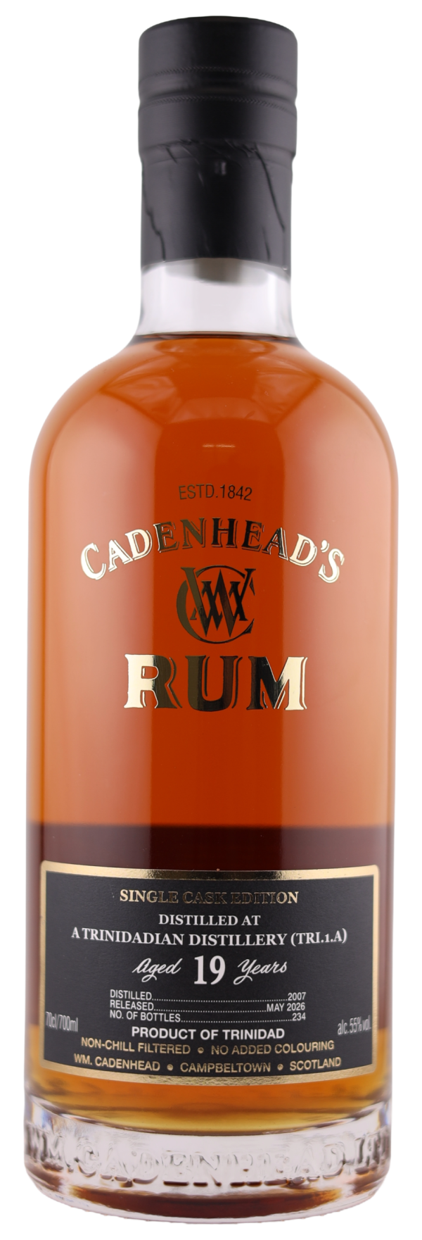 A Trinidadian Distillery (TRI.1.A) 19yo 55% abv 70cl Rum