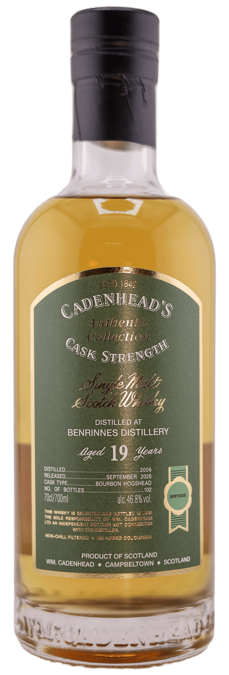 A Bottle of BENRINNES NO BACKGROUND