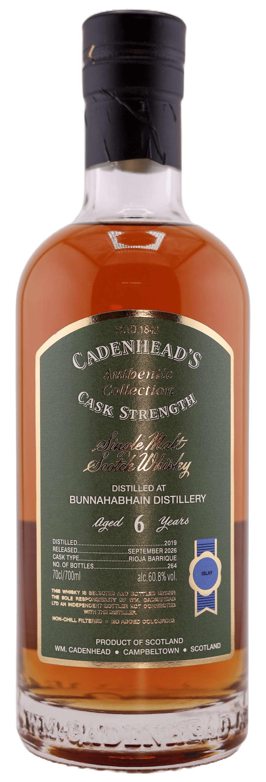 A Bottle of BUNNAHABHAIN NO BACKGROUND