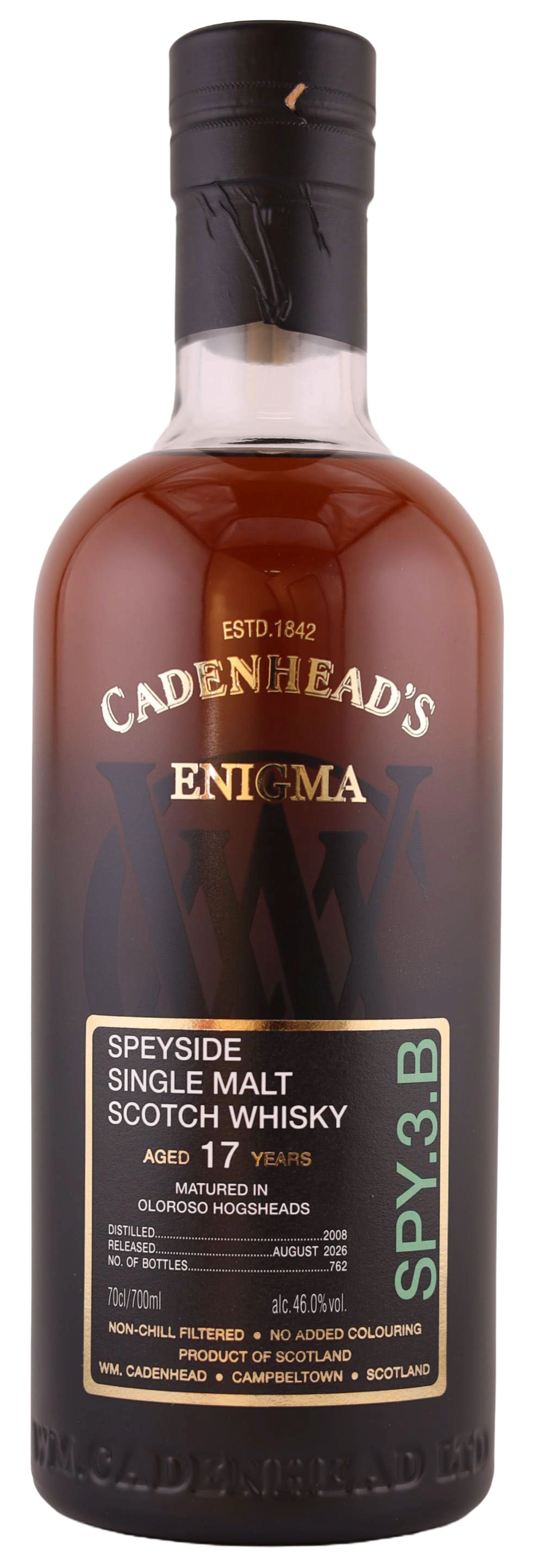 A Bottle of SPEYSIDE SINGLE MALT SCOTCH WHISKY 17YO SPY.3.B 46% NO BACKGROUND