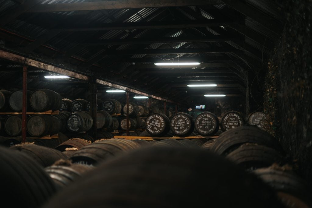 Casks stacked in the Cadenhead's warehouse