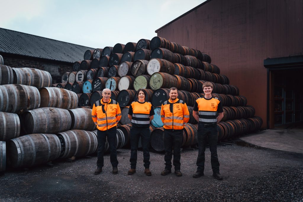 The Cadenhead's yard and warehouse team outside the warehouse in Campbeltown