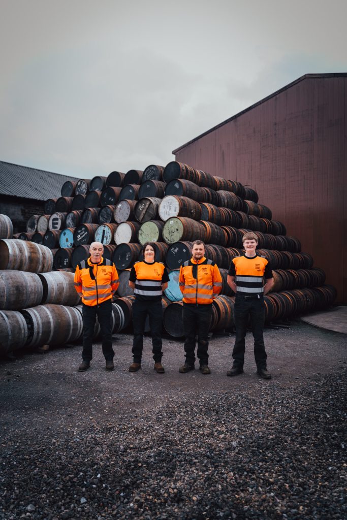 The Cadenhead's yard and warehouse team outside the warehouses in Campbeltown