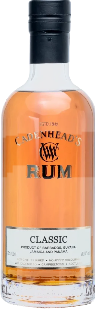 A bottle of Cadenhead Classic Rum
